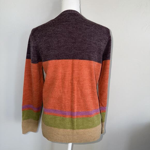 VTG Caribbean Pacific Womans V-neck Sweater Sz S Wool Blend Sequins Autumn Color - Picture 6 of 8